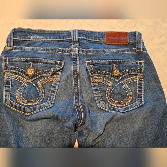 Big Star Liv Distressed Denim Jeans Womens 27 Stiched Details - Picture 1 of 10